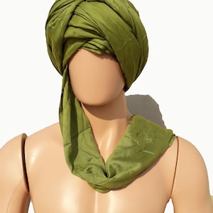 Green Tuareg Tagelmust, Berber Turban,Long Moroccan Scarf, Ethnic Scarf, Desert Scarf, Tuareg Turban, Berber Scarf, Arab Scarf