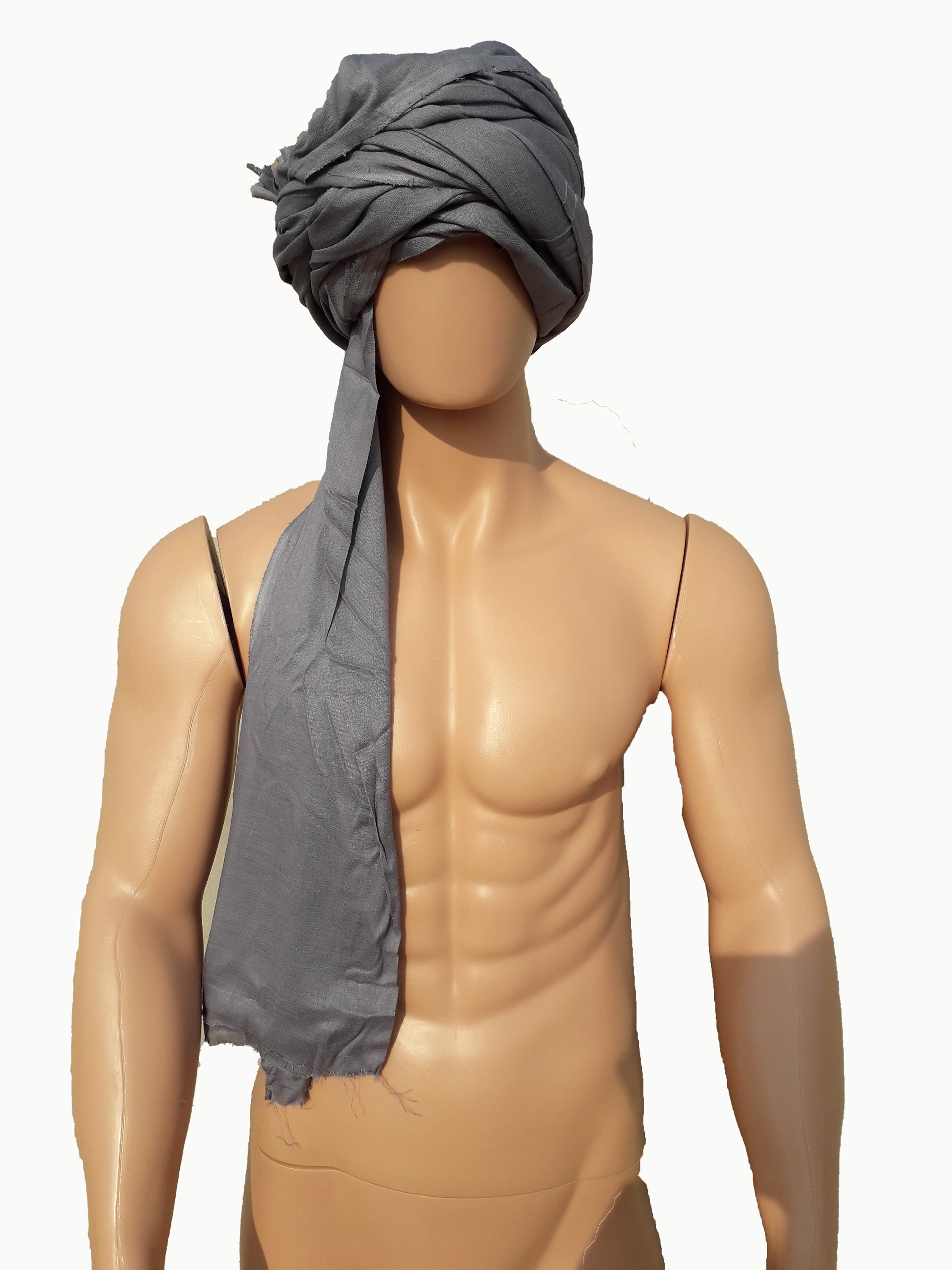 Grey Tuareg Scarf, Long Berber Scarf, Tuareg Tagelmust, Berber Turban ...