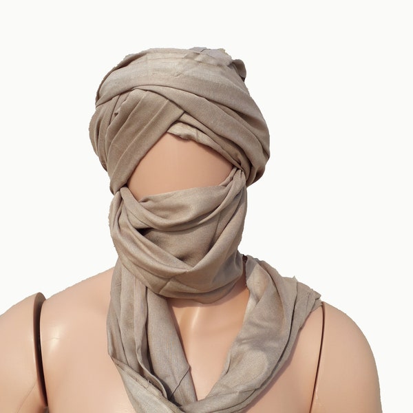 Langer handgefertigter original afrikanischer Tuareg-Schal Turban Ethnischer Schal Marokkanischer Berber-Schal Schwarze Farbe