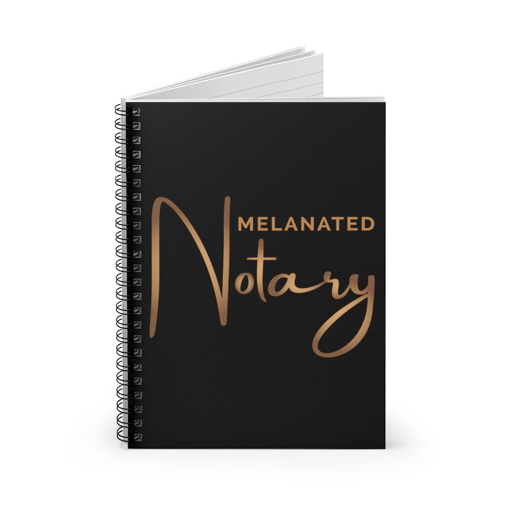 Melanated Notary Spiral Notebook Ruled Line Etsy