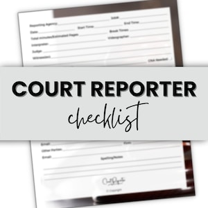 Digital Court Reporter Checklist