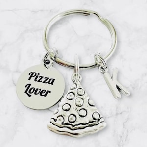 Pizza Keychain, Personalized Pizza Gift, Pizza Lover Gift, Pizza Slice Keychain, Pizza Gifts