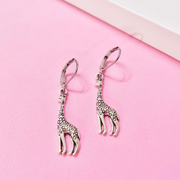 Giraffe Earrings, Giraffe Jewelry, Lever Back Earrings, Birthday Gifts