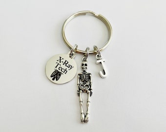 Personalized X ray Tech Keychain, Radiology Technologist