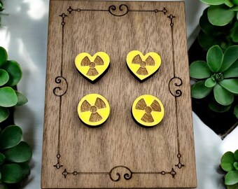 Wood Stud Earrings, Radiology Gift, X Ray Tech Gift, Cat Scan Tech, Radiology Student, CT Technologist, Radiology Tech, Radiologist