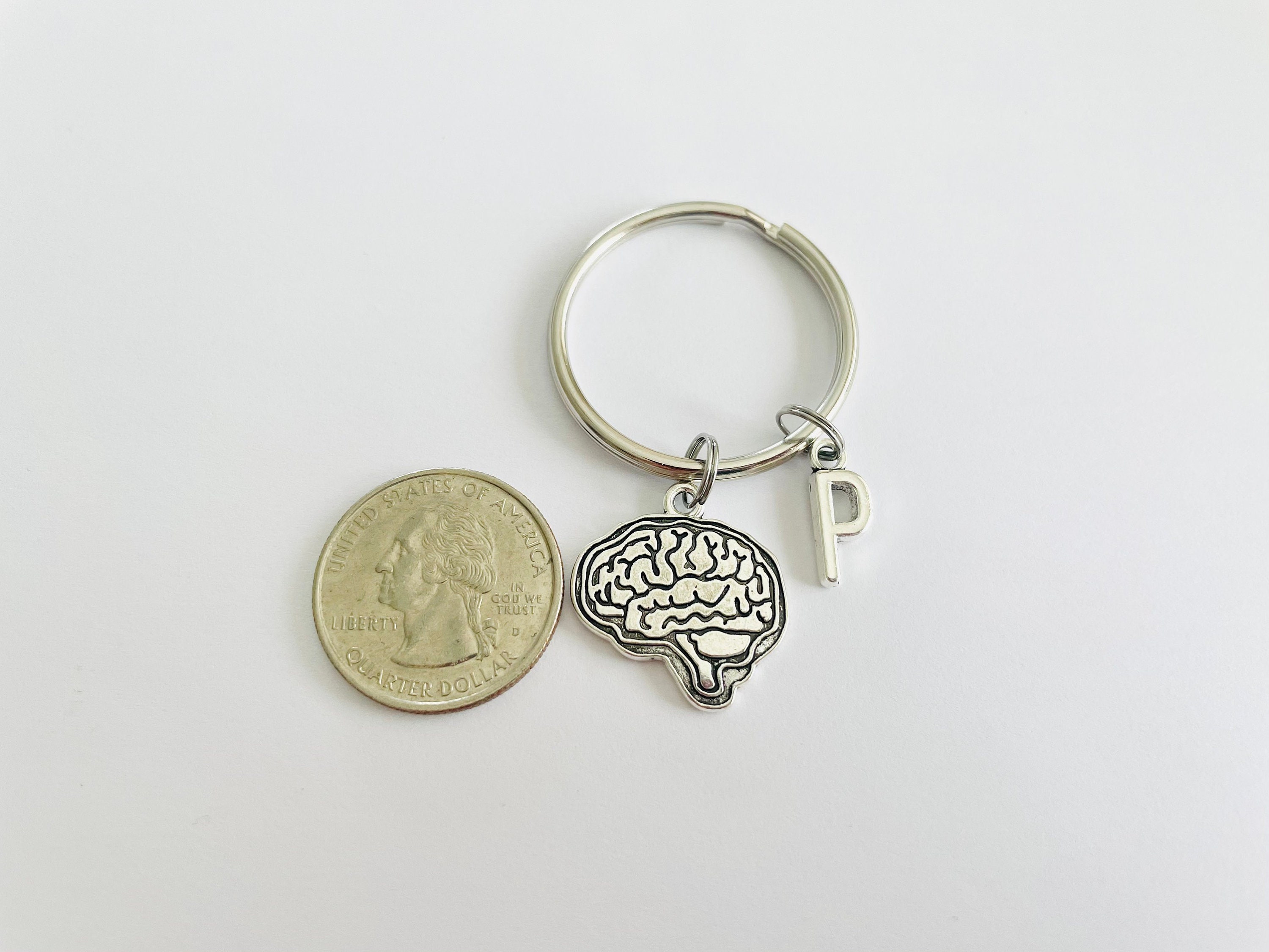 Brain Keychain Neurology Gift Anatomy Keychain Psychology Etsy