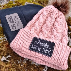 Horse Show Beanies, Equine Family, Show Mom, Show Dad, Winter Horse Shows, Equine Gifts, Pom Beanies