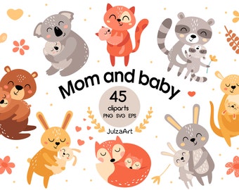 Download Mom And Baby Animals Etsy