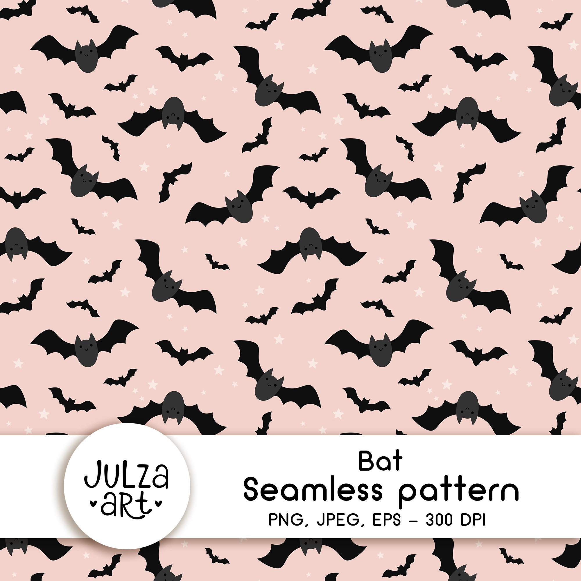 Halloween Pattern, Halloween Seamless Pattern, Bat Pattern, Cute ...