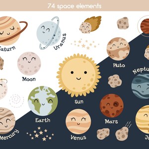 Space Clipart, Outer Space Svg, Boho Space Nursery Print, Solar System ...