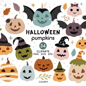 Halloween pumpkin clipart, Pumpkin svg, Halloween clipart, Happy Halloween png, Fall clipart, Digital download, Commercial use