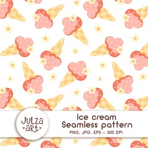 Motif rétro, Motif estival rétro sans couture, Motif estival, Motif crème glacée, Papier numérique groovy pour bébé, Ambiance estivale, Téléchargement numérique