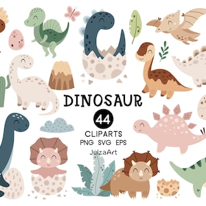 Dinosaur clipart, Cute Dinosaur svg, Dinosaur Birthday clipart, Boho baby dinosaur png, Baby shower, Digital download, Commercial use