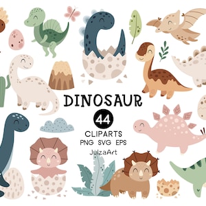 Clipart di dinosauri, SVG di dinosauri carini, Clipart di compleanno di dinosauri, Boho baby dinosaur png, Baby shower, Download digitale, Uso commerciale