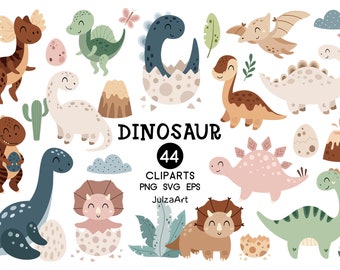 Dinosaur clipart, Cute Dinosaur svg, Dinosaur Birthday clipart, Boho baby dinosaur png, Baby shower, Digital download, Commercial use