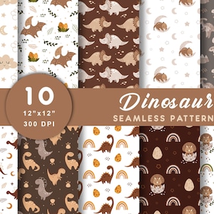 Dinosaurier Muster, Boho Dinosaurier Muster, Tier Scrapbook, Baby Shower, digitaler Download, kommerzielle Nutzung