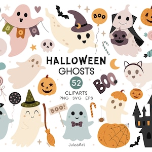 Geist Clipart, Halloween-Geist svg, Halloween Cliparts, Kinder Halloween svg, Süßer Geist Png, digitaler Download, kommerzielle Nutzung
