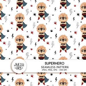 Superhero pattern Animal superhero seamless pattern Super hero print Animal pattern Lion pattern Baby boy digital paper Digital download