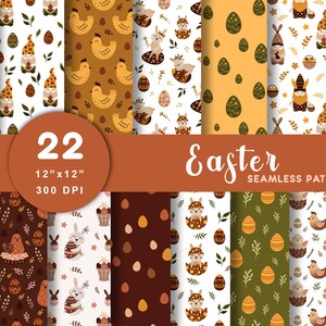 Ostern Muster, Frohe Ostern digitales Papier, Ostereier Muster, Osterhase Druck, Oster Dekor, Digitaler Download, Kommerzielle Nutzung