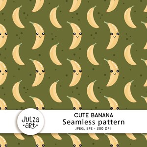 Uroczy wzór banana Groovy wzór banana bez szwu Cyfrowy papier z kreskówkowym bananem Wzór owoców tropikalnych Letnie nadruki Pobieranie cyfrowe