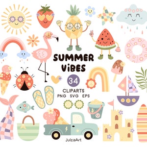 Lato png, Retro letnie clipart, Letnie wibracje, Groovy letnie svg, Retro png, Witaj lato, Plaża svg, Naklejki retro, Pobieranie cyfrowe