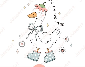 Fånig gås på lös PNG SVG: Retro Groovy Rolig Gås Meme Sublimeringsdesign