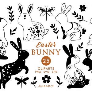 Osterhase svg, Ostern Clipart, Frohe Ostern png, Schwarzes Osterbild, Frühling Clipart, Vektor, digitaler Download, kommerzielle Nutzung