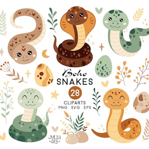 Snake svg, Cute snake clipart, Year of the snake, Boho snake png, Chinese zodiac, Animal clipart, Digital download, Commercial Use