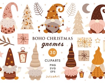 Christmas gnome svg Boho Gnome clipart Merry Christmas svg Boho Christmas clipart Kids Christmas png Holiday gnome png Digital download