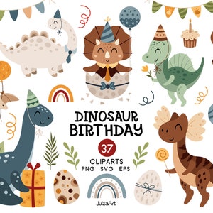 Dinosaur Birthday clipart, Dinosaur svg, Happy Birthday svg, Birthday boy, Baby dinosaur png, Baby shower, Digital download, Commercial use