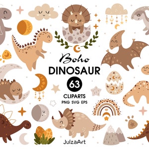 Boho Dinosaurier svg, Dinosaurier Clipart, Celestial svg, Mond svg, Boho baby, Boho-Druck, Babyparty, digitaler Download, kommerzielle Nutzung