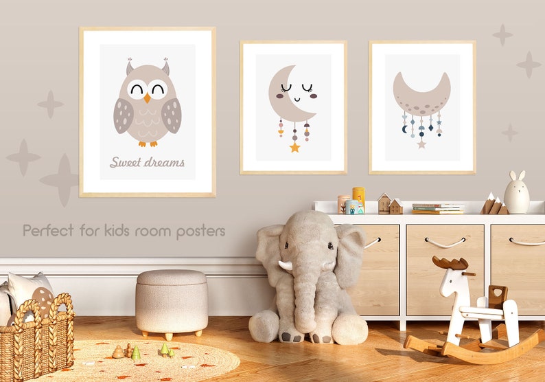 Celestial svg, Moon svg, Star svg, Sweet dreams clipart, Boho baby, Sleeping animals png, Baby shower, Digital download, Commercial use image 4
