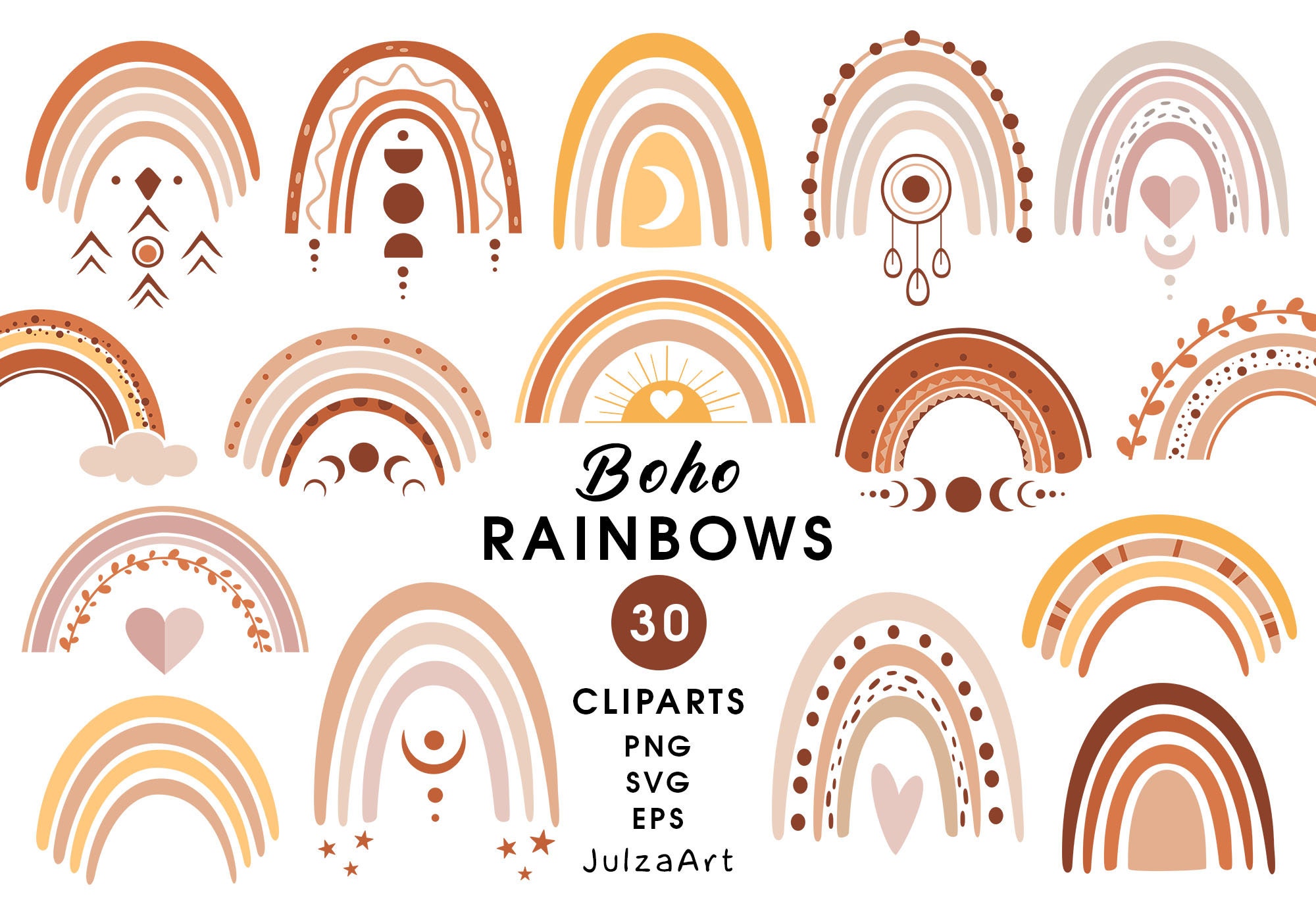 Boho Rainbow Svg, Rainbow Clipart, Baby Shower, Pastel Rainbow Baby Svg ...