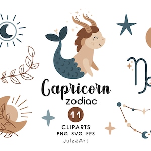 Steenbok dierenriem clipart, Steenbok svg, sterrenbeeld sterrenbeeld png, sterrenbeeld Steenbok, babyshower, digitale download, commercieel gebruik