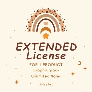 Extended Commercial License - License to use ONE graphic pack in items for sale, Extended License by JulzaArt