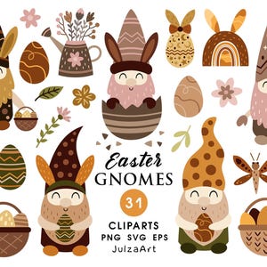Clipart Pâques Pâques svg Joyeuses Pâques png Pâques gnome svg Boho gnome clipart Gnome png oeuf de Pâques svg printemps clipart Téléchargement numérique