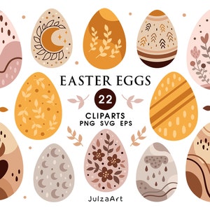 Oeufs de Pâques svg, clipart Pâques, Pâques svg, png Joyeuses Pâques, impression Boho Pâques, décoration de Pâques, vecteur, téléchargement numérique, usage commercial
