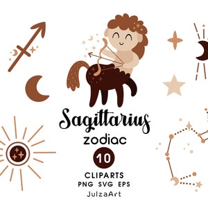 射手座の星座クリップアート、射手座の svg、星座の星座 png、天体の svg、ベビーシャワー、デジタルダウンロード、商用利用