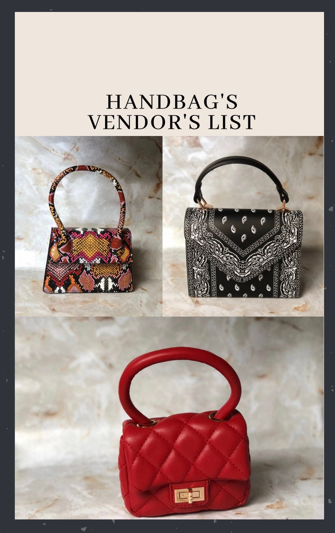 Wholesale handbag vendors list Etsy