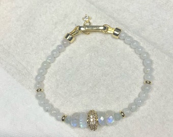 Flash Moonstone and Aquamarine Bracelet