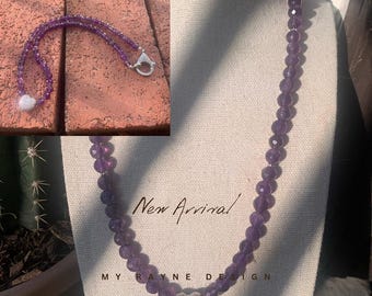 Amethyst and Pavé Heart Necklace