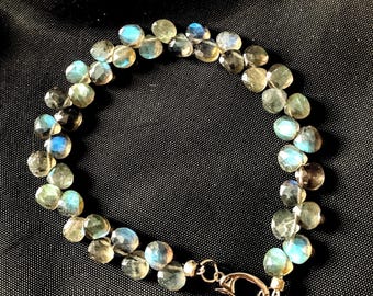 Labradorite and silver bracelet