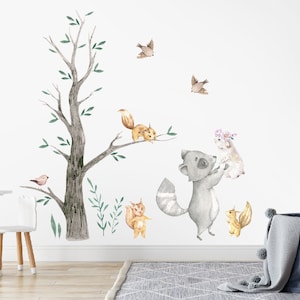 Sticker Mural Set Animaux de la Forêt Sticker Mural pour Chambre d'Enfant Sticker Mural pour Chambre de Bébé image 1