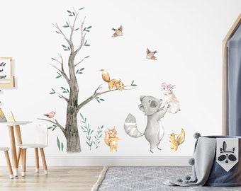 Vinilo decorativo animales del bosque Set • Vinilo decorativo para habitación infantil • Vinilo decorativo para habitación de bebé