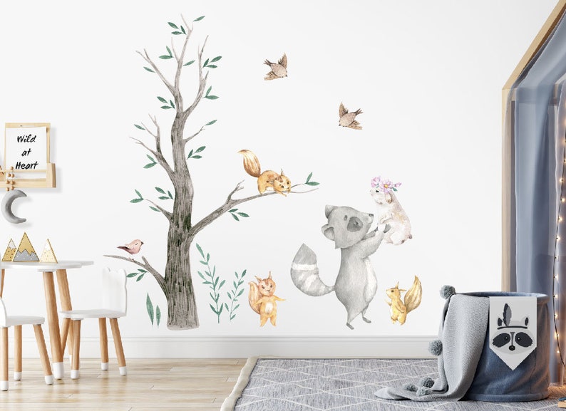 Sticker Mural Set Animaux de la Forêt Sticker Mural pour Chambre d'Enfant Sticker Mural pour Chambre de Bébé image 1