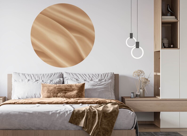 Sticker mural cercle, sticker mural or, sticker mural abstrait, autocollant or, sticker mural arc, sticker mural tête de lit, sticker mural berceau image 7