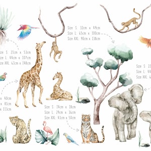 Safari Jungle Wall Stickers Savanna Spirit Wall Decal: Animals Nursery Decor for Kids zdjęcie 6