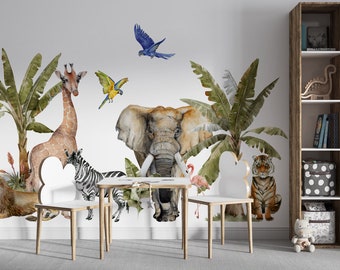 Safari Nursery Decor, Jungle Wall Stickers, Peel And Stick