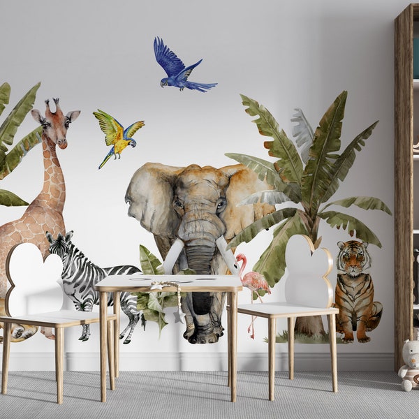 Safari Nursery Decor, Jungle Wall Stickers, Peel And Stick