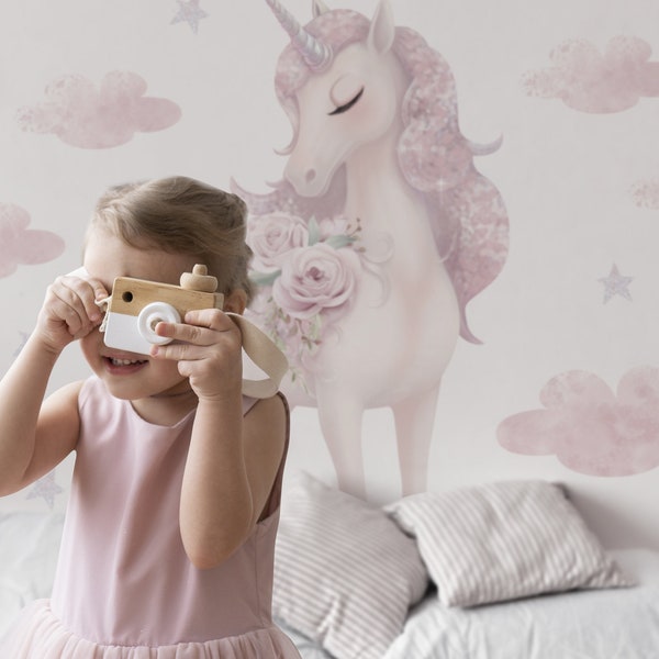 Einhorn Sticker, Einhorn Wandtattoo, Mädchen Kinderzimmer, Sterne Aufkleber, Mädchenzimmer Dekoration, Sticker für ein Mädchen, Magic Fantasy Deco